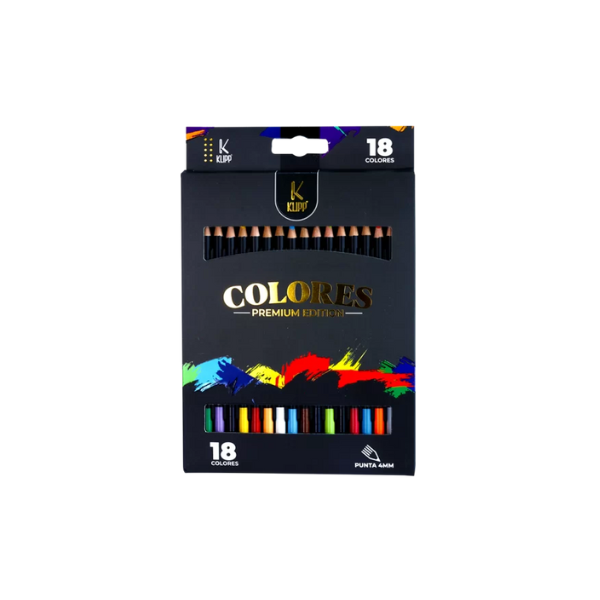 COLORES UNIPUNTA POR 18 UNIDADES 4MM PREMIUM KLIPP Colores unipunta por 18 unidades 4mm premium KLIPP