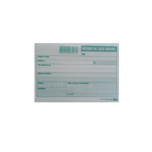 Recibo de caja menor 2002 fe por 200 hojas