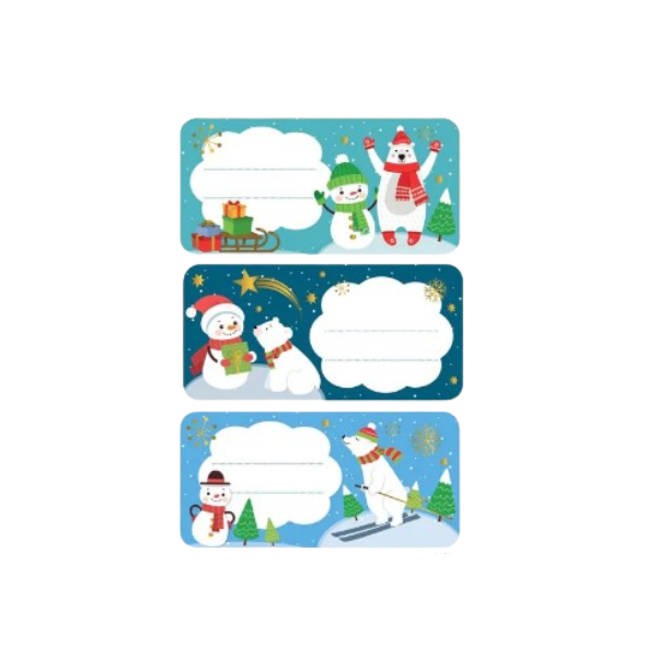 Tarjetas adhesivas para regalos de navidad paquete de 9 hojas por 12 tarjetas c/u