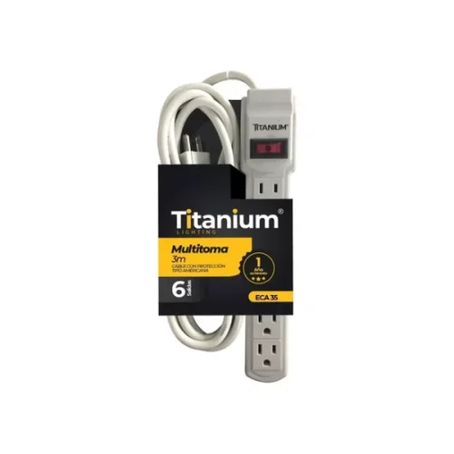Multitoma Eléctrica 6 Salidas Extensión 3 Metros TITANIUM